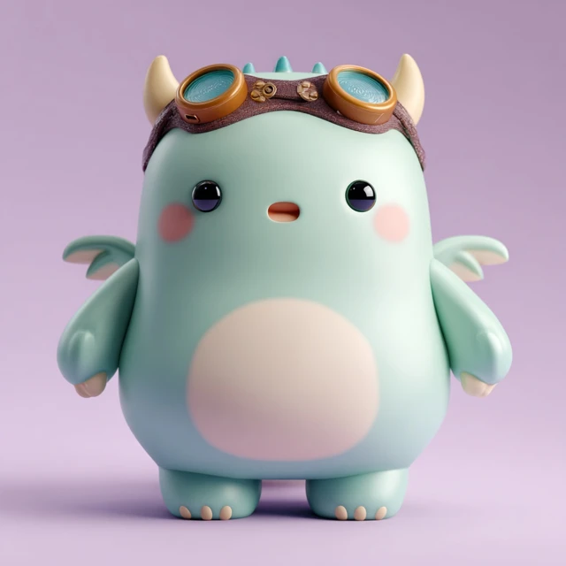 Cute 3D Cartoon Dragon Character