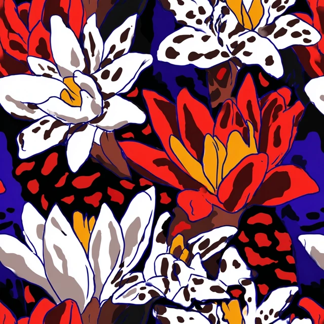 Fauvism Tropical Flower Pattern High Resolution