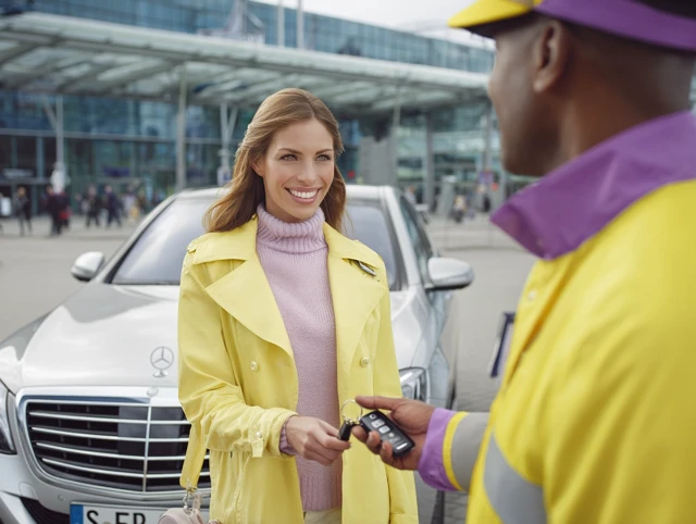 Woman Arriving at Frankfurt Airport Valet Service