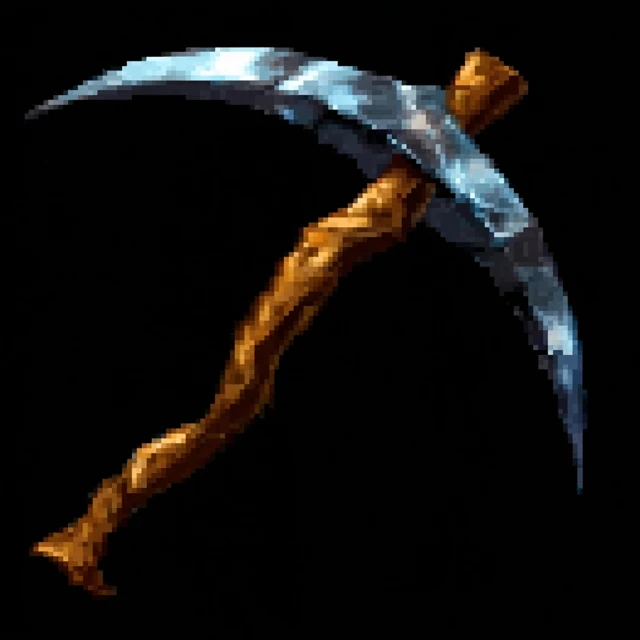 Pickaxe Skill Icon Isolated on Black Background