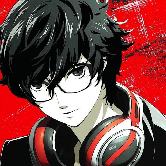 Anime Character with Headphones Album Cover Art