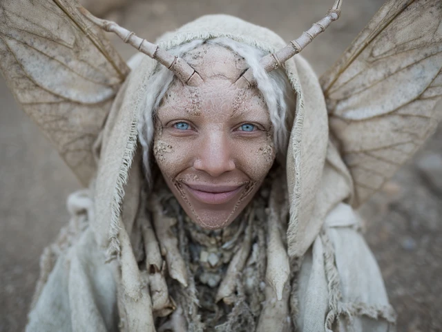 Insect Woman Portrait in Nature High Quality