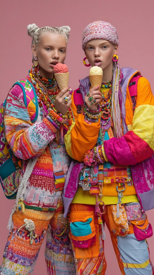 Scandinavian Models OOTD Ice Cream Colorful Accessories