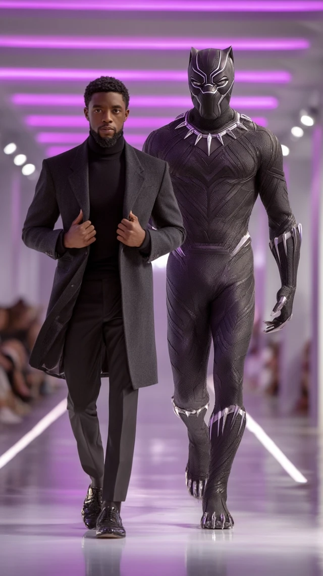 Black Panther and Chadwick Boseman Runway Photo