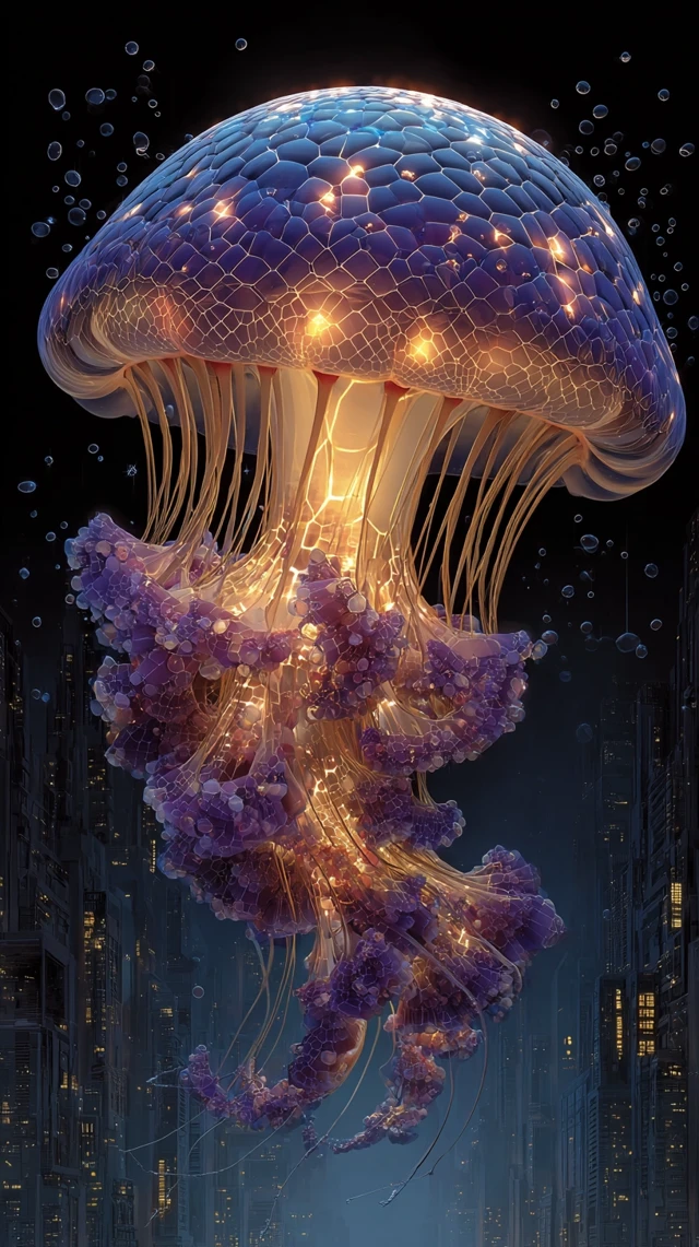 Cosmic Jellyfish in the Void Space Art