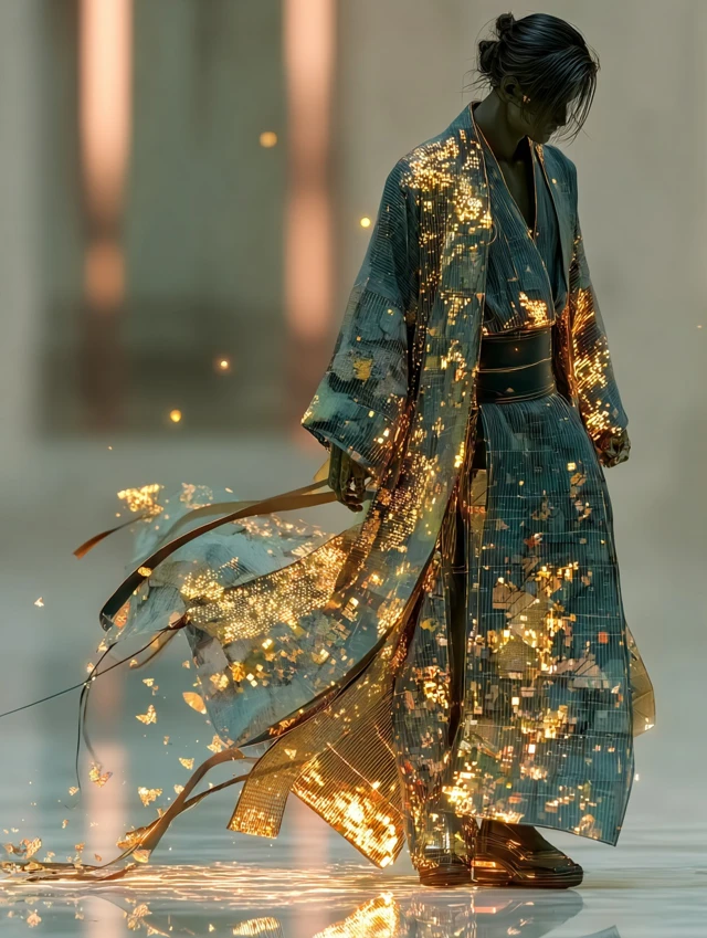 Cyberpunk Kimono Mentor AI Art