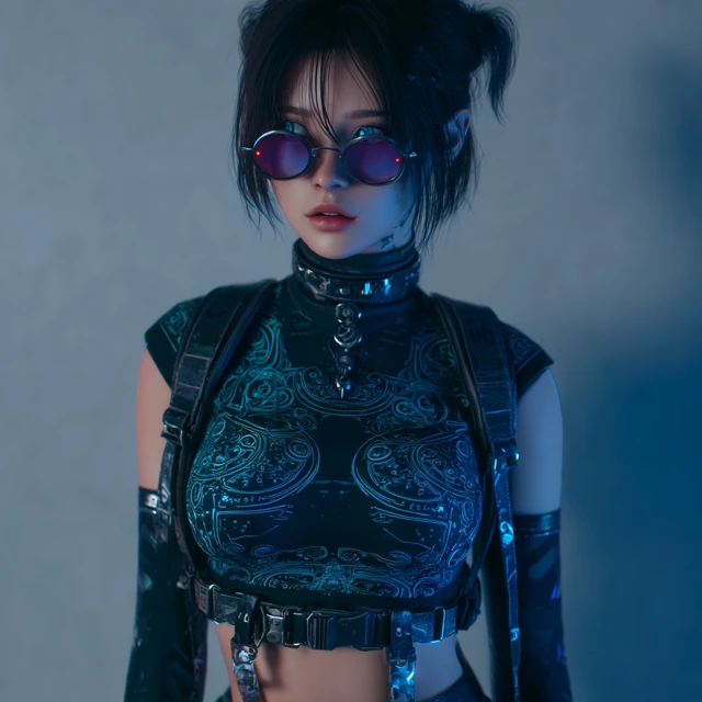 Cyberpunk VRChat Avatar Woman in 3D 4k