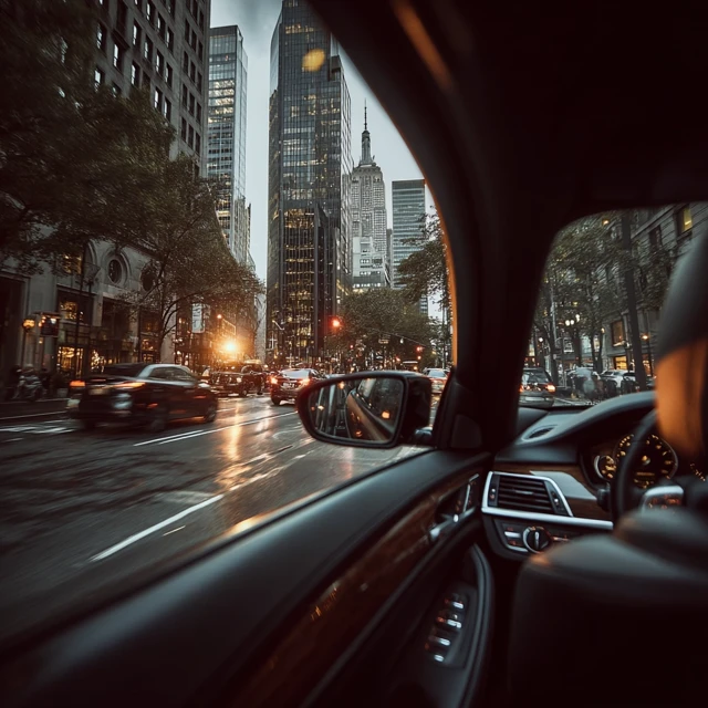 Cityscape from a Car: Modern View