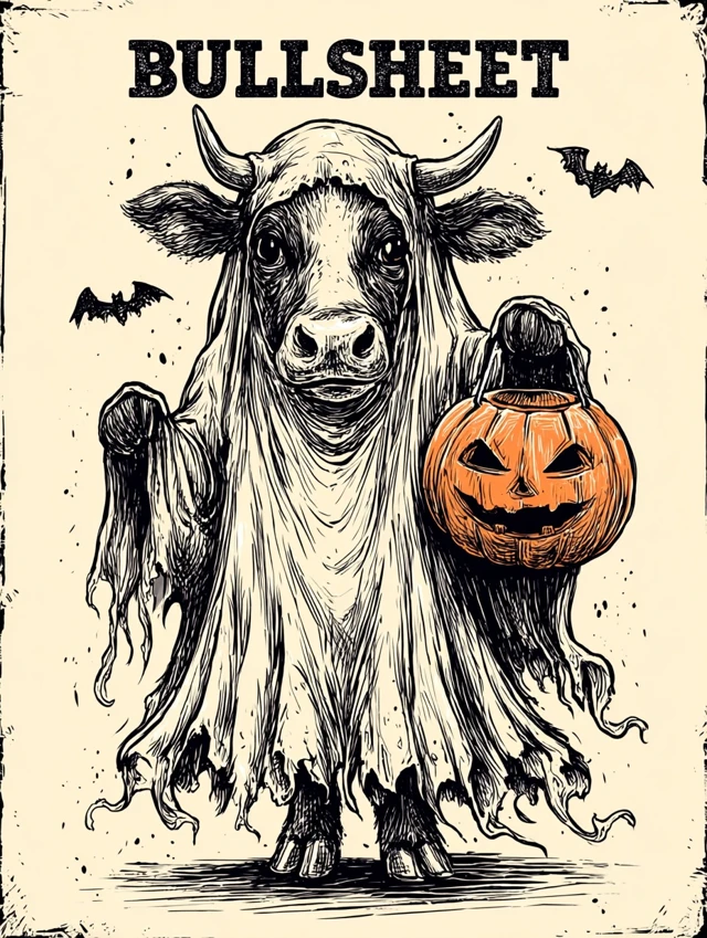 Halloween Cow Ghost Illustration Bullsheet