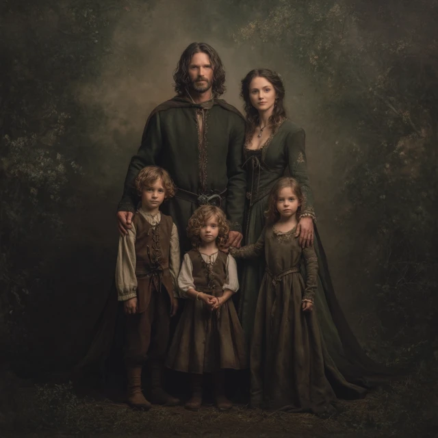Lord of the Rings Aragorn Arwen Family Portrait