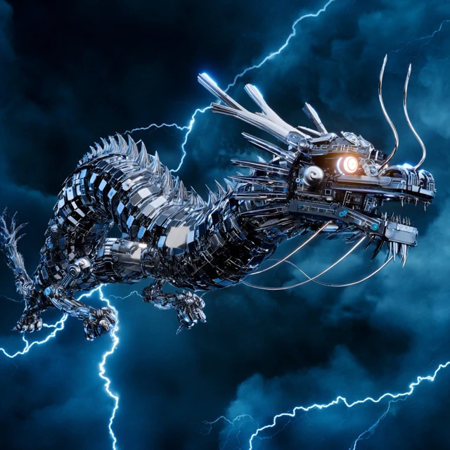 Futuristic Mechanical Vietnamese Dragon Ly Dynasty