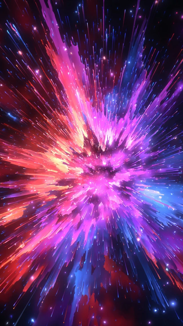 Neon Explosion Abstract Art Bright Colors Template