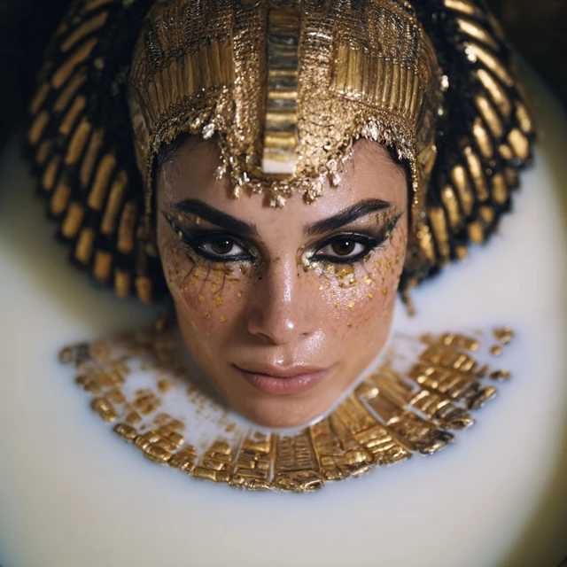 Queen Cleopatra in a Milk Bath Egyptian Glamour