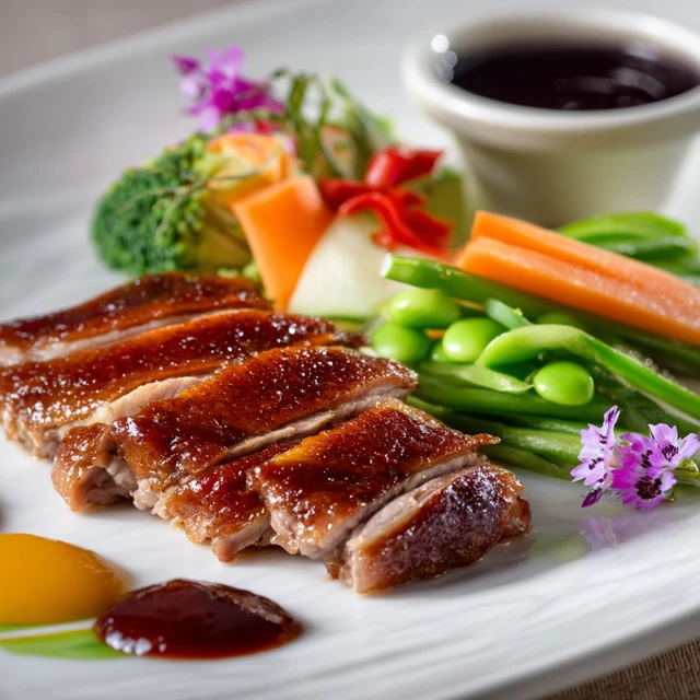 Peking Duck Photography Delicious Food Dish with Vegetables