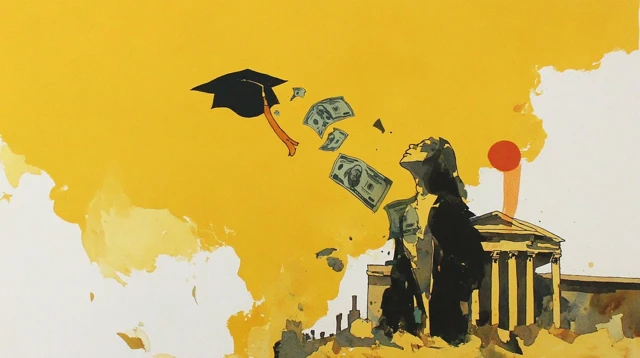 College Graduation Abstract Painting: Success and Achievement