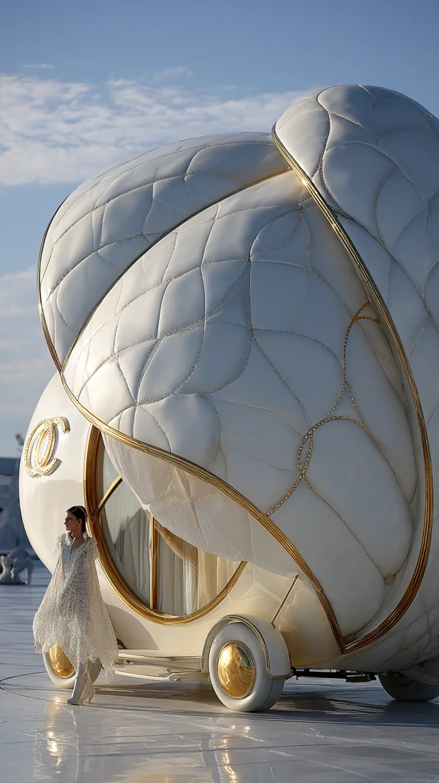 Chanel Luxury Camper Van in Paris Fashion SciFi