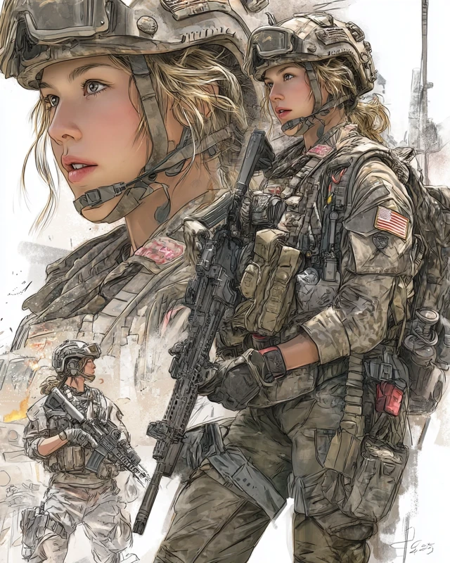 Jennifer Lawrence US Army Commando in Action