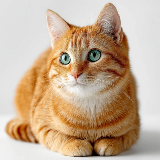 Ginger Cat on White Background