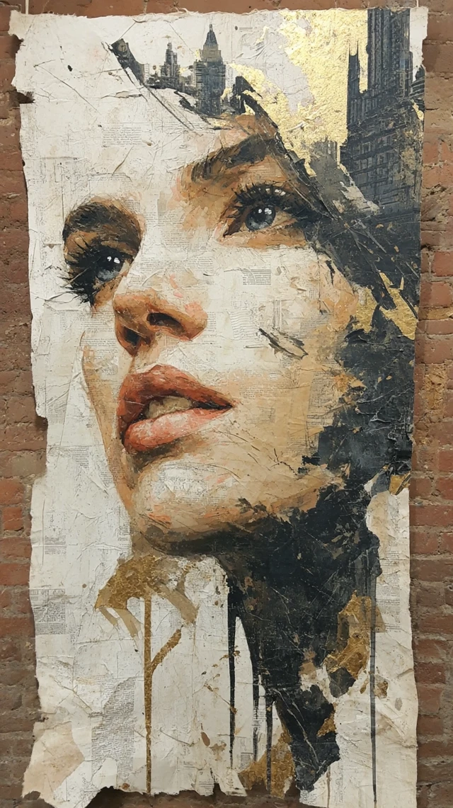 Expressive Portrait Painting with Urban Decay Cityscape