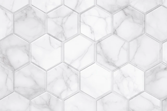 White Marble Hexagon Tile Texture