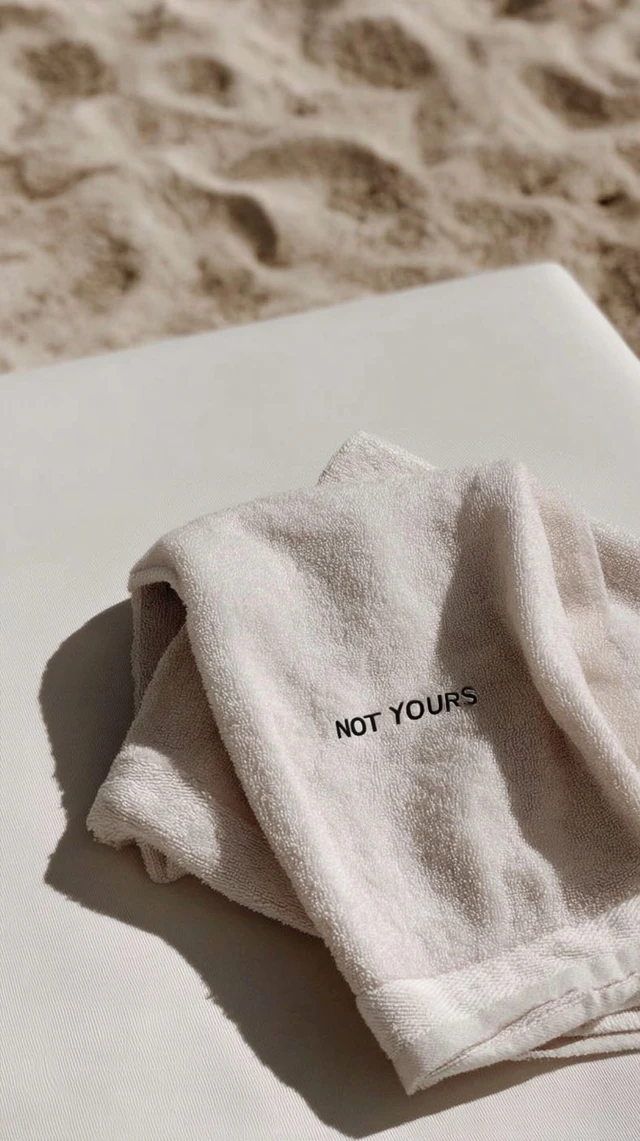Luxury Towel on Beach Minimalist Photo