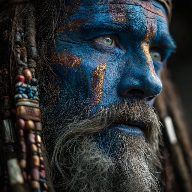 Blue Skinned Warrior Fantasy Photograph
