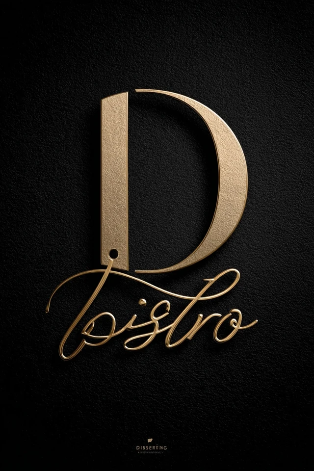 Luxurious Bistro Logo Design Gold and Black Elegant