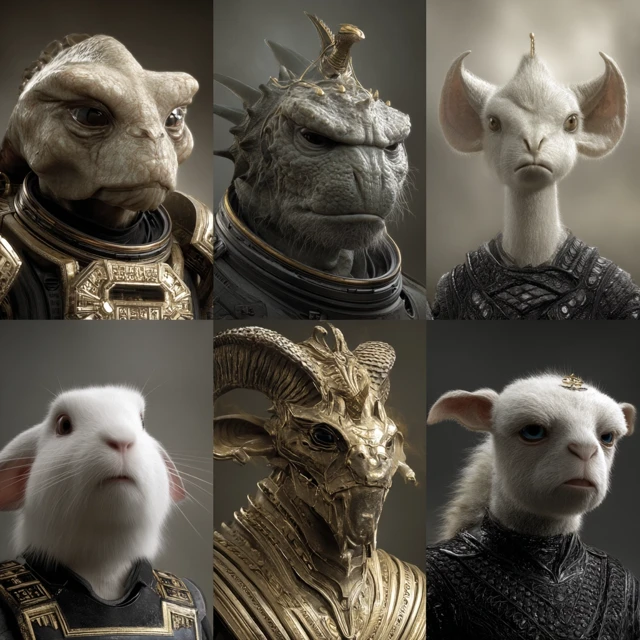 Alien Animals Dressed Up Portraits