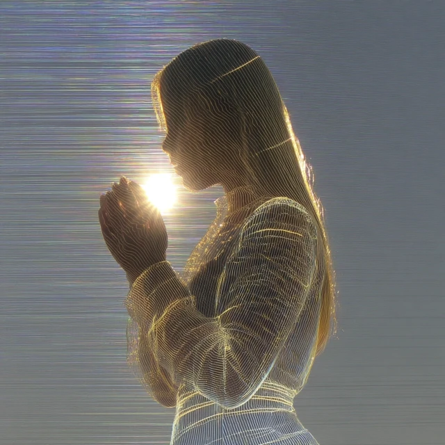 Dreamy Portrait of a Woman Holding Orb of Light