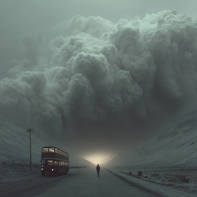 Skull Bus Surreal Art Dreamscape