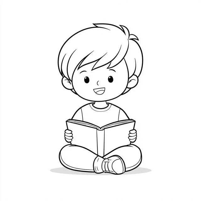 Kids Coloring Book Illustration Outline Vector