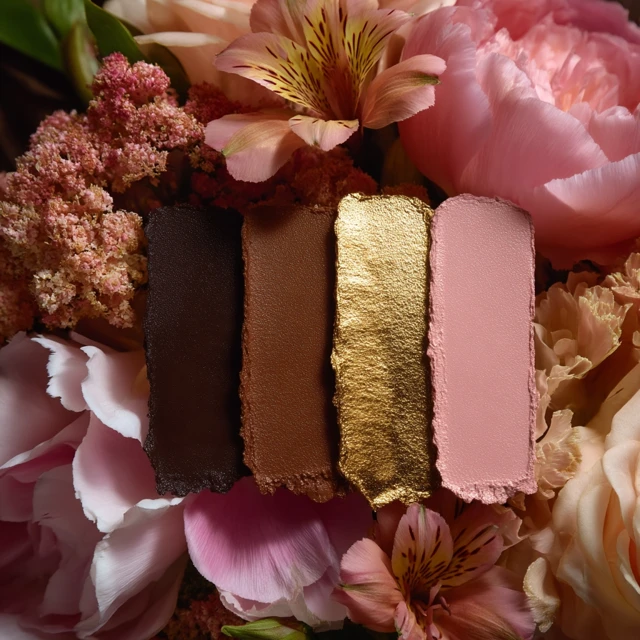 Wedding Color Swatches Chocolate Blush Pink Gold