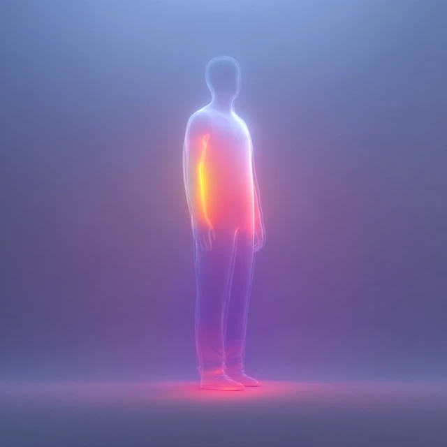 Abstract Glowing Figure in Gradient Background