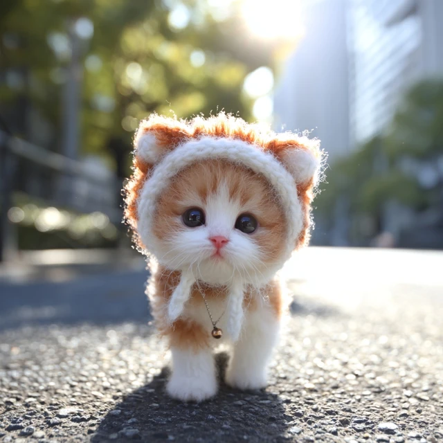 Cute Kitten in Adorable Outfit Photorealistic