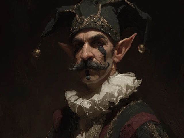 Dungeons and Dragons Elf Jester Dark Fantasy Art