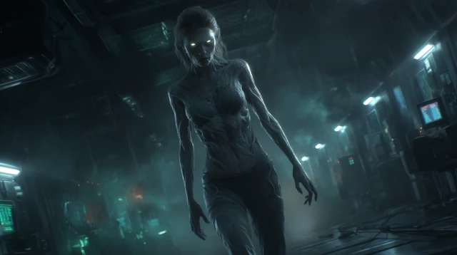 Corrupted Ghoul in Sci-Fi Horror Setting