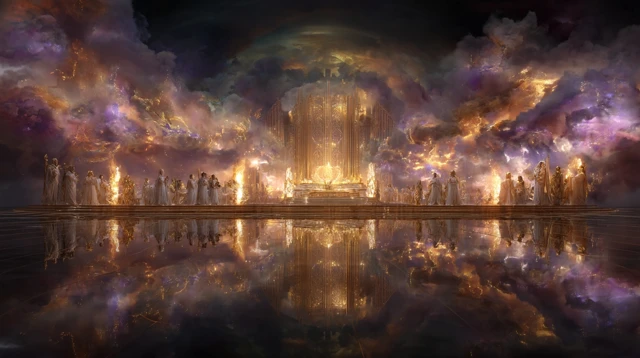Heavenly Throne Room Divine Scene Art