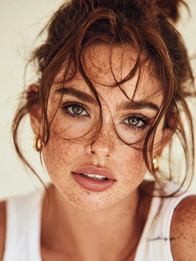 Female Model with Freckles Portrait Photography