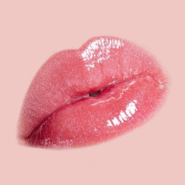 Pink Lip Gloss Swatch Close Up Shiny Glossy
