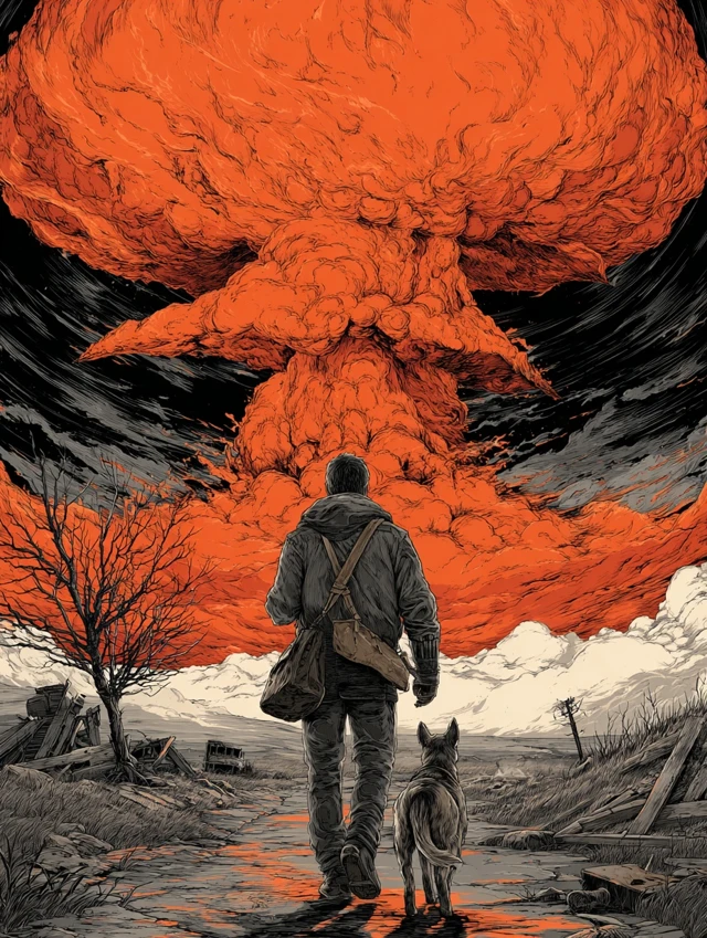 Fallout Wasteland Action Poster with Dog