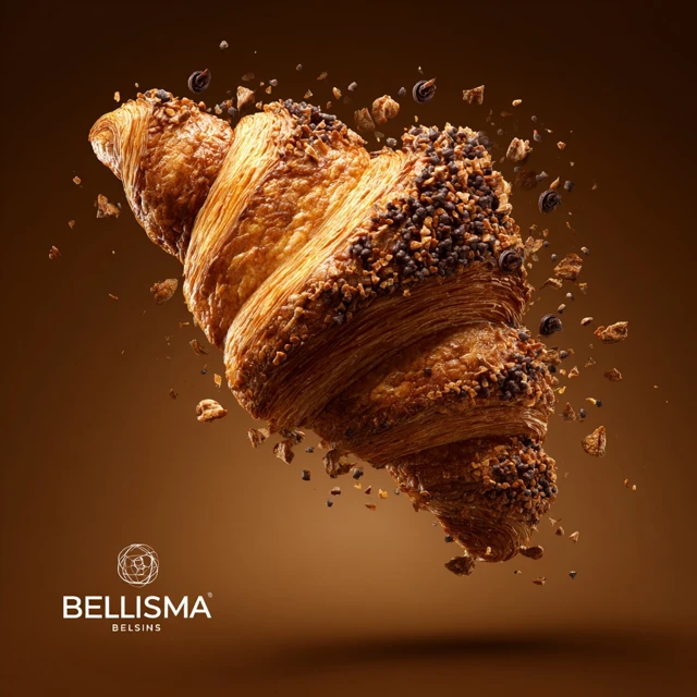Delicious Croissant with Chocolate Hyperrealistic 3D