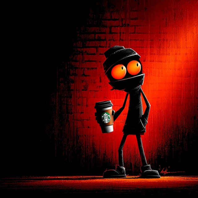 Cyber Character with Coffee 3D Animation