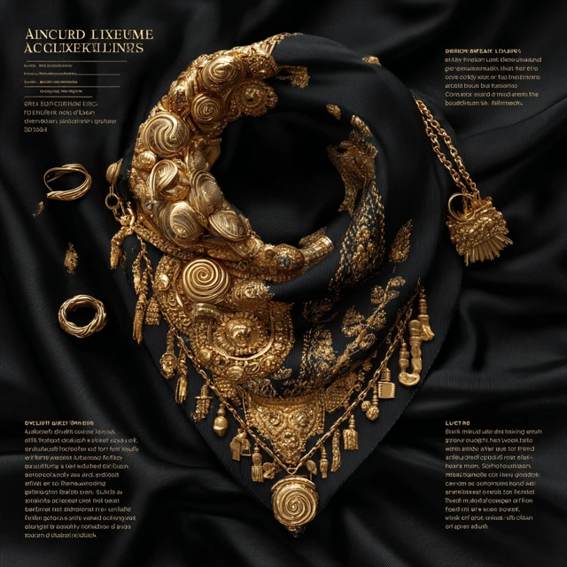 Luxury Gold Scarf Design Ancient Jewelry and Modern