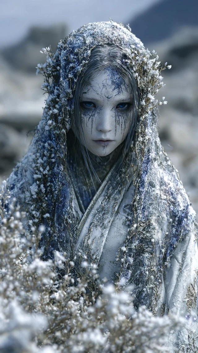 Yuki Onna A Haunting Snow Woman Portrait