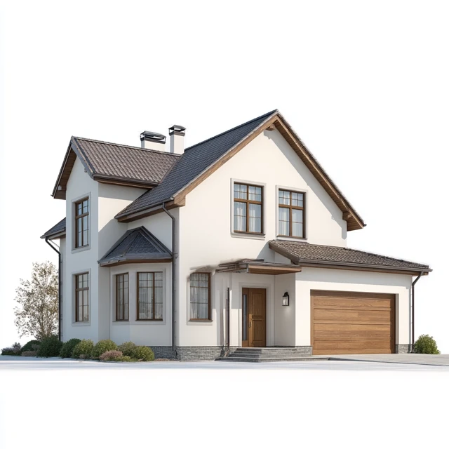 Modern Suburban House Exterior View Architectural Design