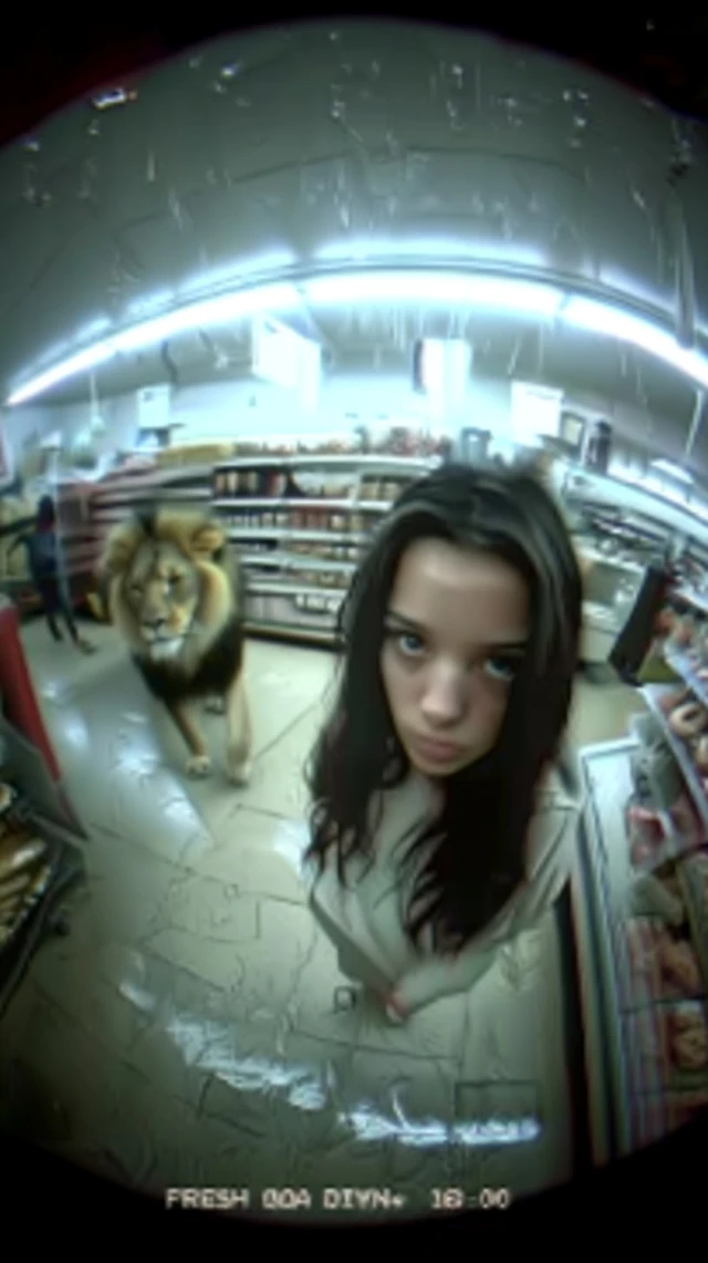 Lion in Bakery CCTVCaptured Unusual Sight
