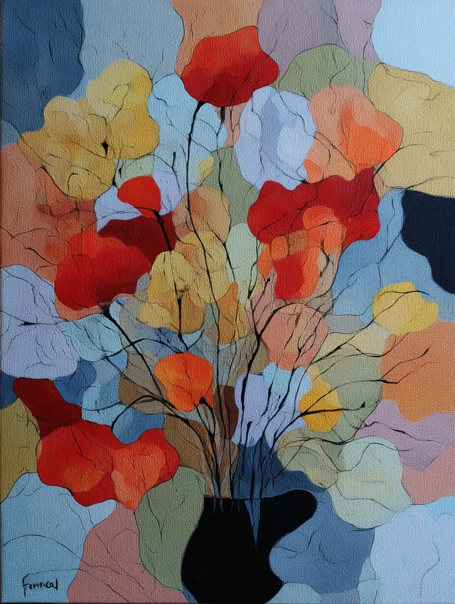 Abstract Flower Art Minimalist Western Style