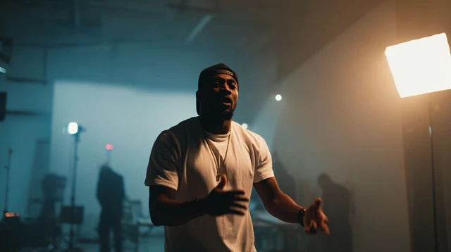 Rapper Performing in Studio Frame Sequence