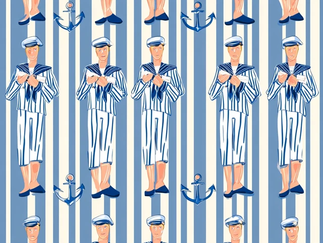Navy Sailor Print Seamless Pattern Illustration