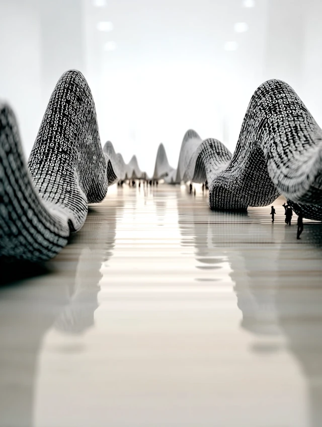 Futuristic Landscape: Binary Code Horizon